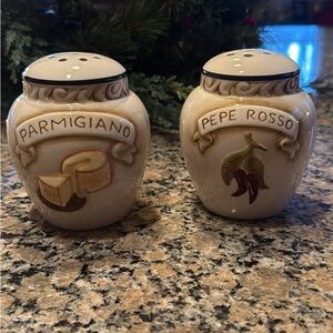 Grasslands Road Cream and Brown Ceramic Shakers
